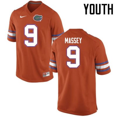 Youth Florida Gators #9 Dre Massey NCAA Nike Orange Authentic Stitched College Football Jersey UOK1862OO